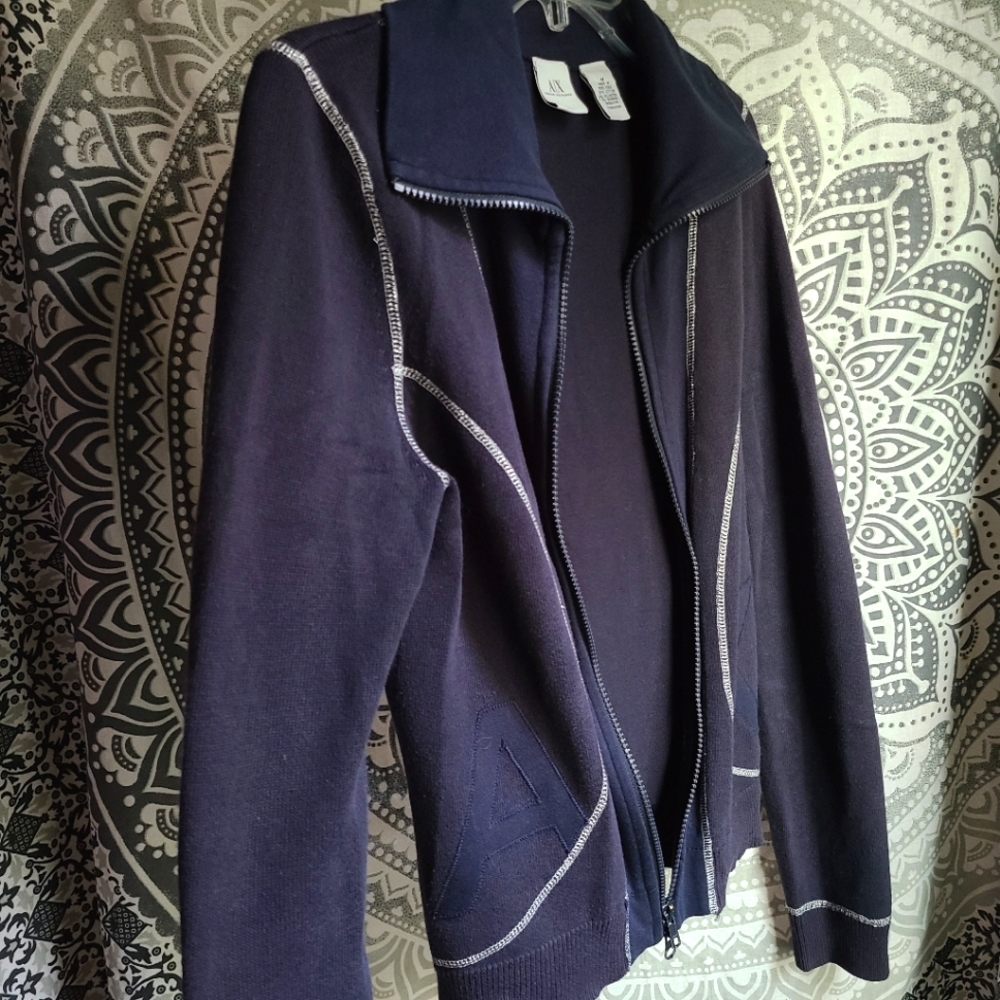 A/X Armani Exchange, Glitter Seams Zip Up Sweater - Picture 10 of 10